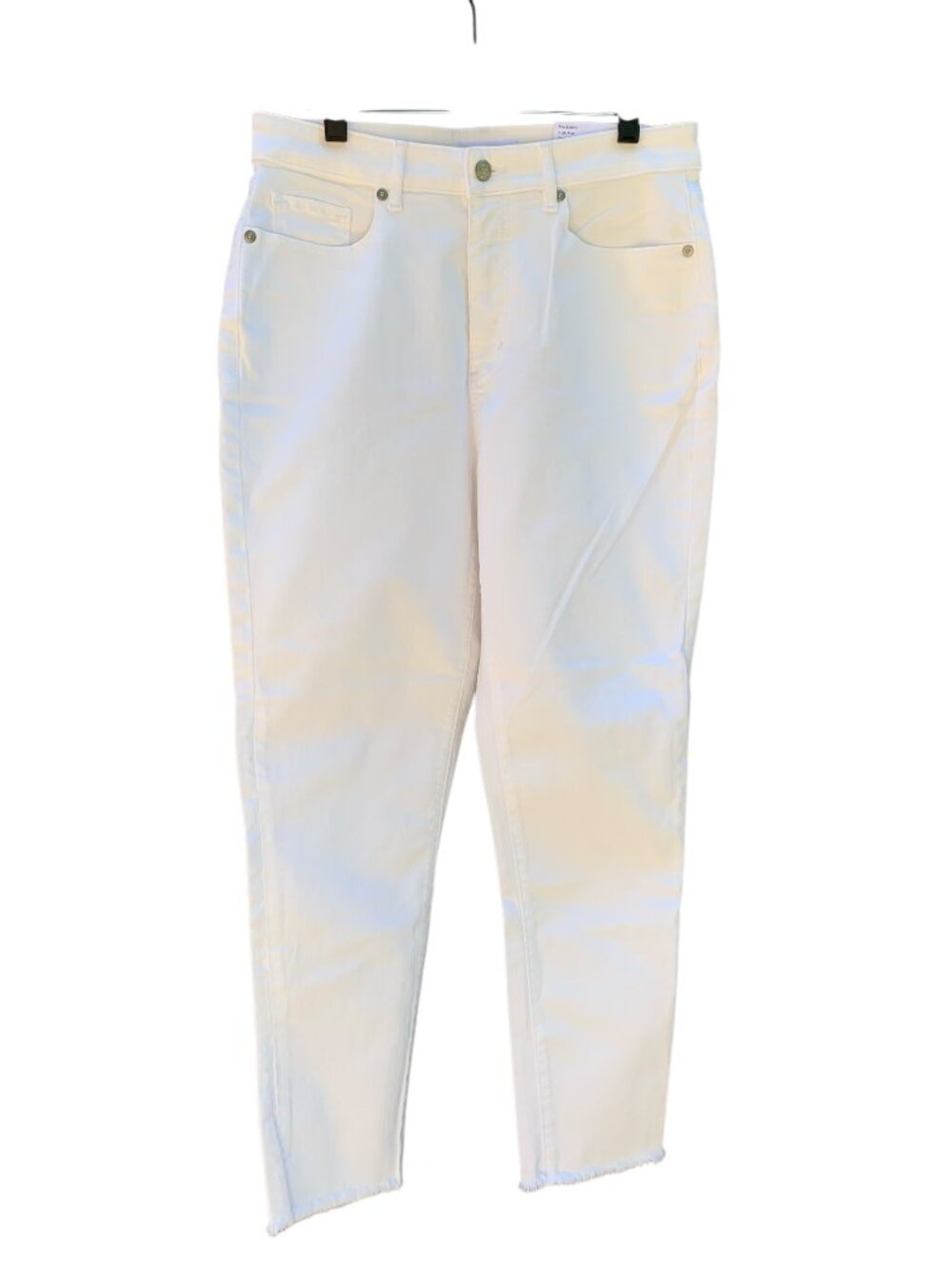 LOFT White Curvy Skinny High-Rise Frayed Hem Jeans Womens Size 29/8